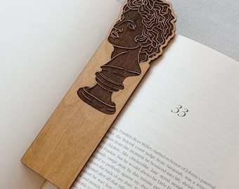 Neoclassical Bust Statue | Wood Bookmark