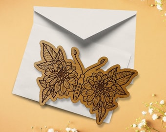 Floral Butterfly | Wood Greeting Card