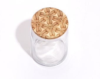 Bauhaus Flora / Wood Lid Glass Jar