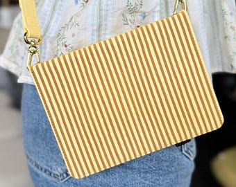 ストライプ柄｜Kindle用財布｜刻印入りフェイクレザー製クロスボディ電子書籍リーダーケース