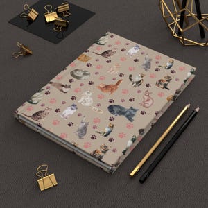 Cat Lover&#39;s Hardcover Journal, Cute Cat Notebook, Pet Journal, Gift for Cat Owners, Feline Diary, Cat-Themed Gift Ideas