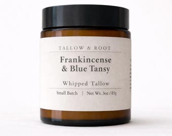 Frankincense & Blue Tansy Whipped Tallow - Grounding Aroma Face and Body Moisturizer - Natural Skincare - Holistic Moisturizer - Tallow Balm