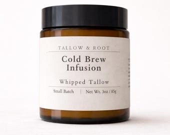 Cold Brew Infusion Whipped Tallow - Crafted with Cold Brew & Care - Infused with Cold Brew - Hydrating Natural Skincare - Coffee Body Cream