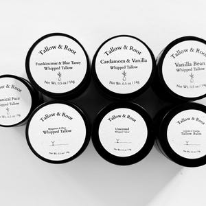 Tallow Skincare Samples – Botanical Whipped Tallow - Zinc Balm - Herbal Balms – Natural Body & Face Moisturizer Minis