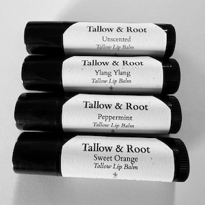 Nourishing Tallow Lip Balm - All-Natural Lip Care - Clean Ingredients - Scented & Unscented - Long Lasting Lip Balm - Non-Toxic Lip Balm