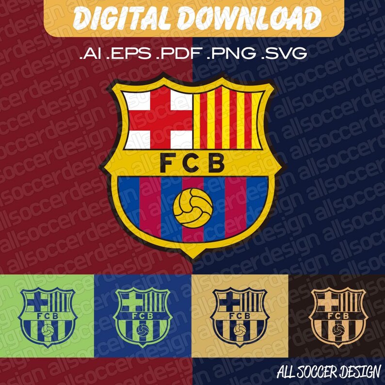 FC Barcelona Barca Logo Vector Digital File Svg Png Ai Eps Pdf Etsy FC Barcelona Barca Logo Vector Digital File Svg Png Ai Eps Pdf Etsy