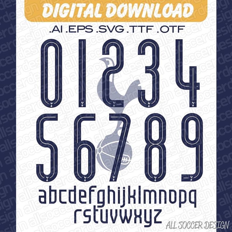 Tottenham Hotspurs Font Vector: 2025-2026 Football Season (svg, Ai, Eps ...