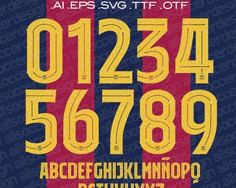 2026 Barcelona Football Font Vector (Digital Download)