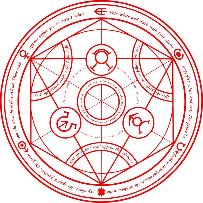 Fullmetal Alchemist Cercle De Transmutation FMA Transmutation Circle Vector File - Etsy