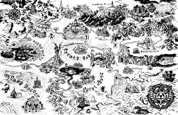 Legend Of Zelda Map Vector File Etsy Norway