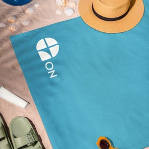 Simple Beach Towel, Turquoise Quick Dry towel, Plush Cotton Backing, Pool Travel light Towel, Summer Gift beach Essential, golden tan