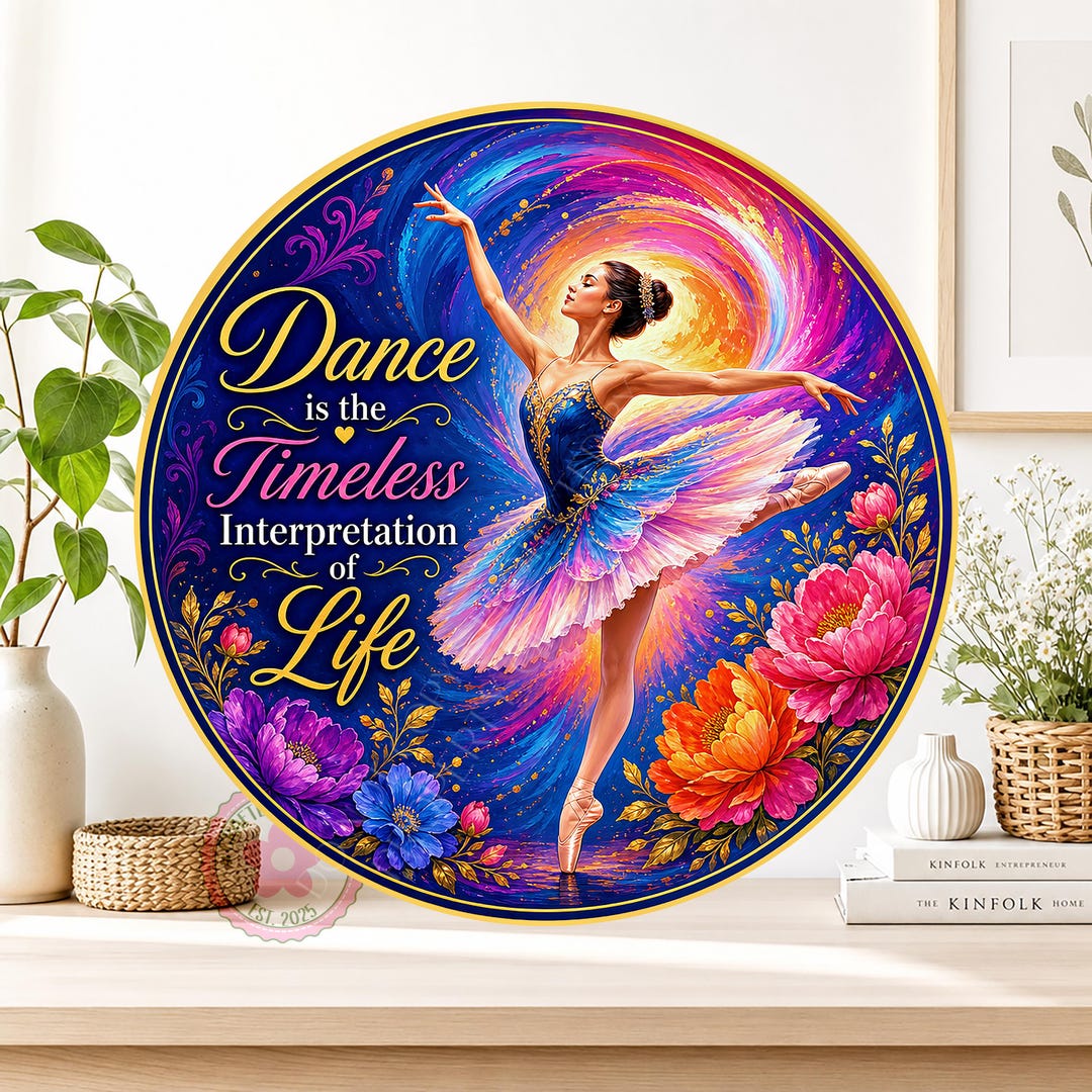 Dancer Wreath Sign, Round Metal Sign for Wreaths, Ballet Decor Gift - Etsy