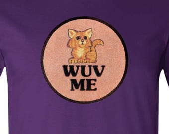 80s Kitty Cat Retro Jersey Tee | “WUV ME” Vintage Graphic