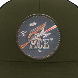 80s Fighter Jet Trucker Snap Back Hat | Vintage “ACE” Graphic