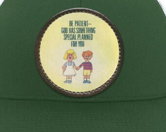 Vintage 80s Trucker Hat | "Be Patient God Has Something Special Planned For You" Retro Graphic