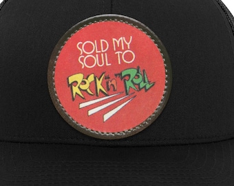 Vintage Metalhead Trucker Hat | 80s Graphic | “Sold My Soul to Rock ’n’ Roll"
