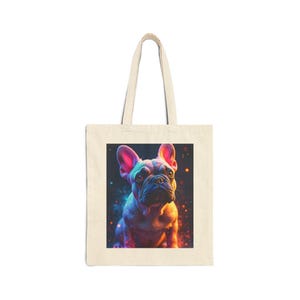 Colorful Dog Art Tote Bag, Motivational Canvas Bag, Eco-Friendly Shopper, Gift for Pet Lovers, Fun Everyday Use
