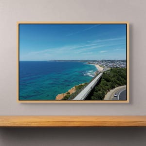 Newcastle Coastal Wall Art - Stampa aerea dell'Anzac Walk, Fotografia con vista sull'oceano, Paesaggio di bar e spiaggia, Decorazione da viaggio australiana, Idea regalo