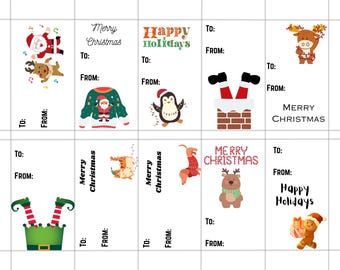 Funny Printable Digital Christmas Gift Tags, Funny Holiday Gift Tags, Humorous Christmas Present Labels