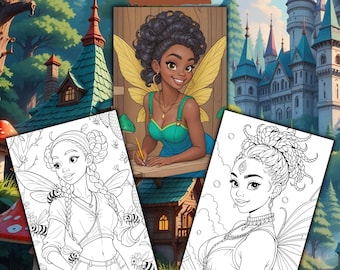 Kolorowanki z Fantastycznym Królestwem Wróżek | 50 stron do druku z grafiką fantasy