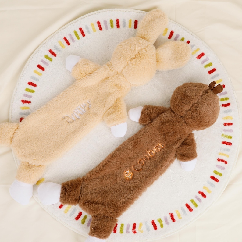 Juguete para perro personalizado, juguete bordado con nombre, juguete de ganso para cachorros, juguete personalizado con chirriador, regalo de cumpleaños para perros. imagen 8