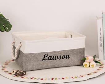 Storage Basket Custom Toy Basket with Name Basket for Baby Toy Basket Organizer Personalized Toy Storage Basket for New Baby Gifts
