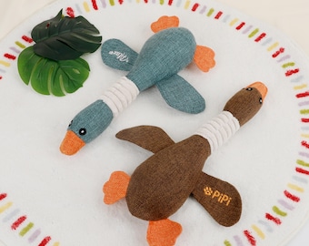 Personalized Dog Toy Embroidered Pet Toy with Name Goose Toy for New Puppy Gifts Custom Dog Toy with Squeaker for Dog Birthday Gifts for Dog