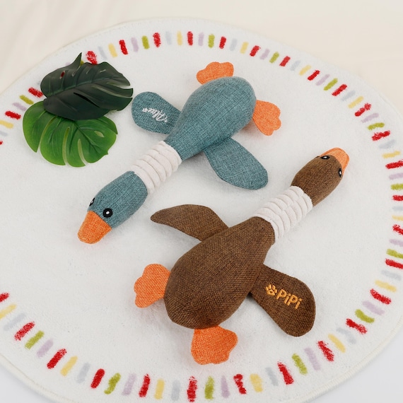 Personalized Dog Toy Embroidered Pet Toy with Name Goose Toy for New Puppy Gifts Custom Dog Toy with Squeaker for Dog Birthday Gifts for Dog