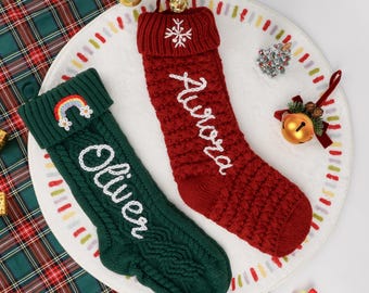 Personalized Christmas Stocking with Name Embroidered Stocking for Holiday Custom Family Stocking with Monogram Stocking for Fireplace Decor