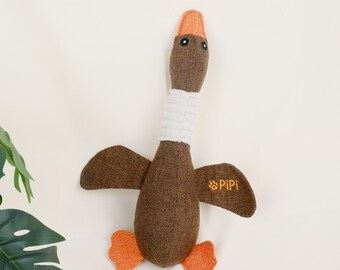 Custom Dog Toy with Squeaker Pet Toy with Name for New Puppy Gift Personalized Dog Toy Goose Toy Embroidered Puppy Toy for Pet Birthday Gift