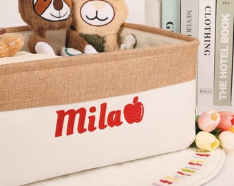 Personalized Basket Pet Toy Box for Dog Toy Basket with Name Custom Pet Toy Basket for New Puppy Gifts New Cat Toy Dog Gifts Storage Basket