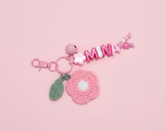 Personalized Name Keychain Cute Accessories Colorful Name Keyring Gifts for Friends Custom Name Keyring Beaded Keychain for Graduation Gifts