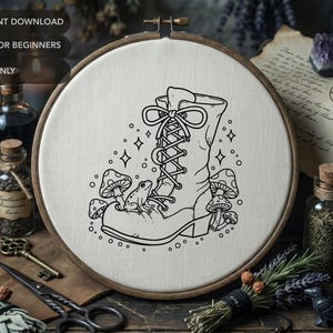 Set di 19 modelli di ricamo stregonesco / Modello di ricamo a mano magico celeste immagine 13