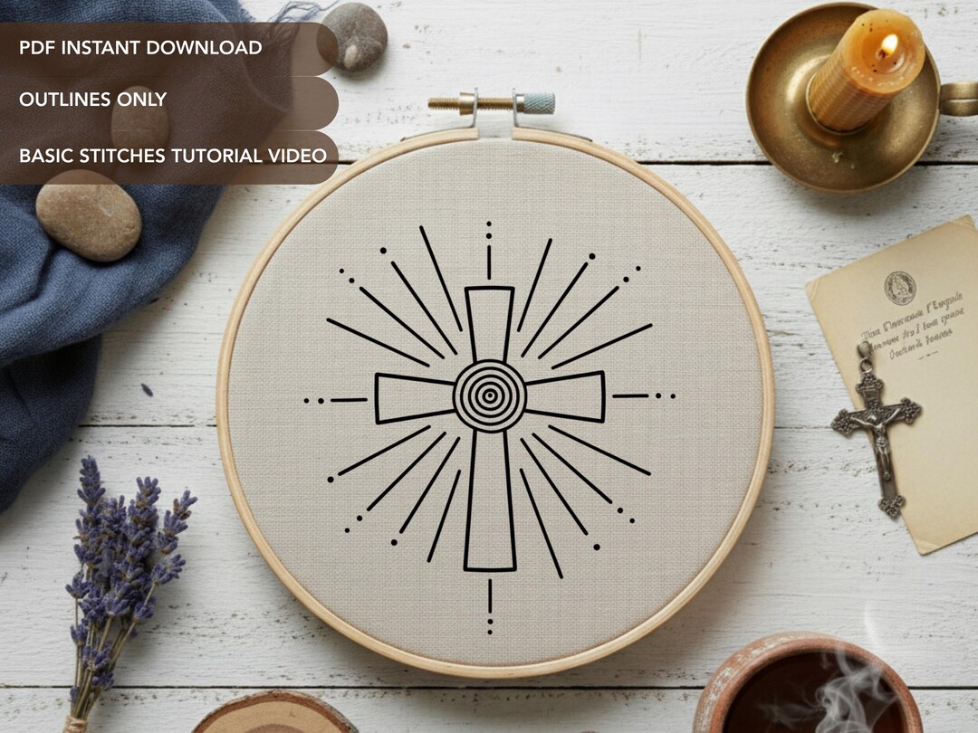 Cross Embroidery Pattern PDF | Christianity Christmas Hand Embroidery ...