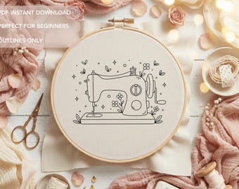 Sewing Machine Embroidery Pattern | Craft Room Hand Embroidery Design