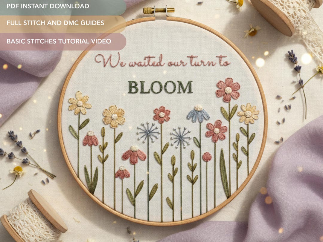 Inspirational Floral Hand Embroidery Pattern | Wildflower Meadow ...