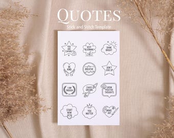 Patrones de bordado con frases motivacionales y diseños de bordado a mano para la salud mental.