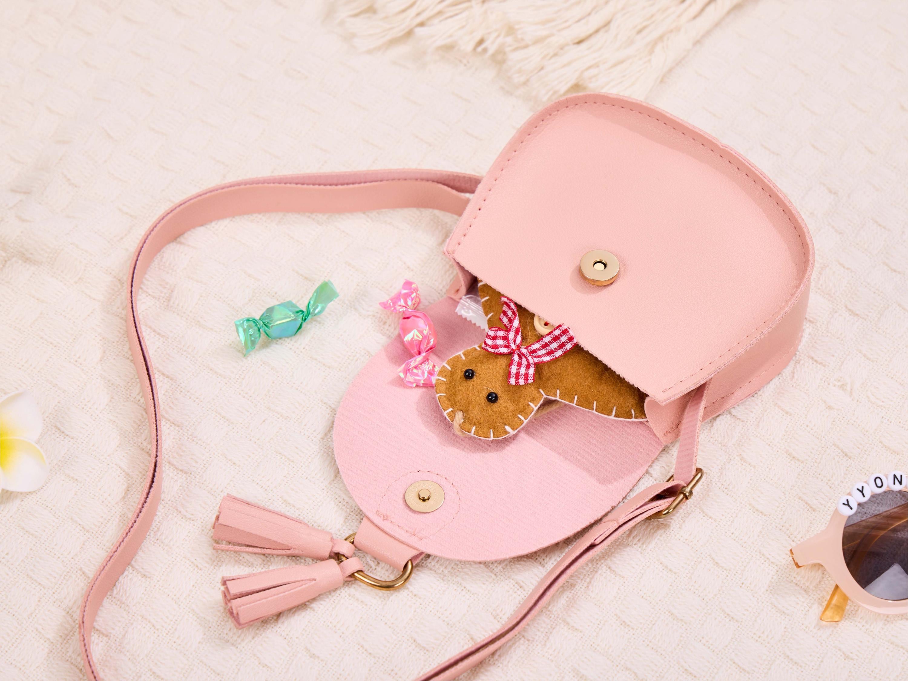 Personalized Little Girls Purse With Tasse,Custom Kids Purse With Name,Kid Crossbody Bag,Girl Handbag,Toddler Bag With Name,Little Girl Gift