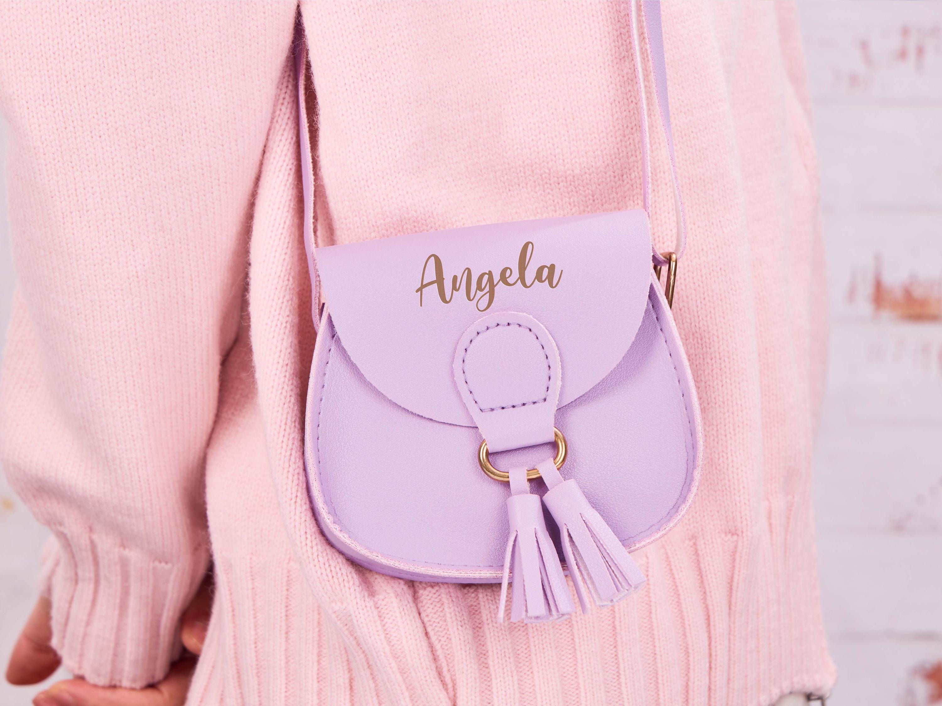 Personalized Little Girls Purse With Tasse,Custom Kids Purse With Name,Kid Crossbody Bag,Girl Handbag,Toddler Bag With Name,Little Girl Gift