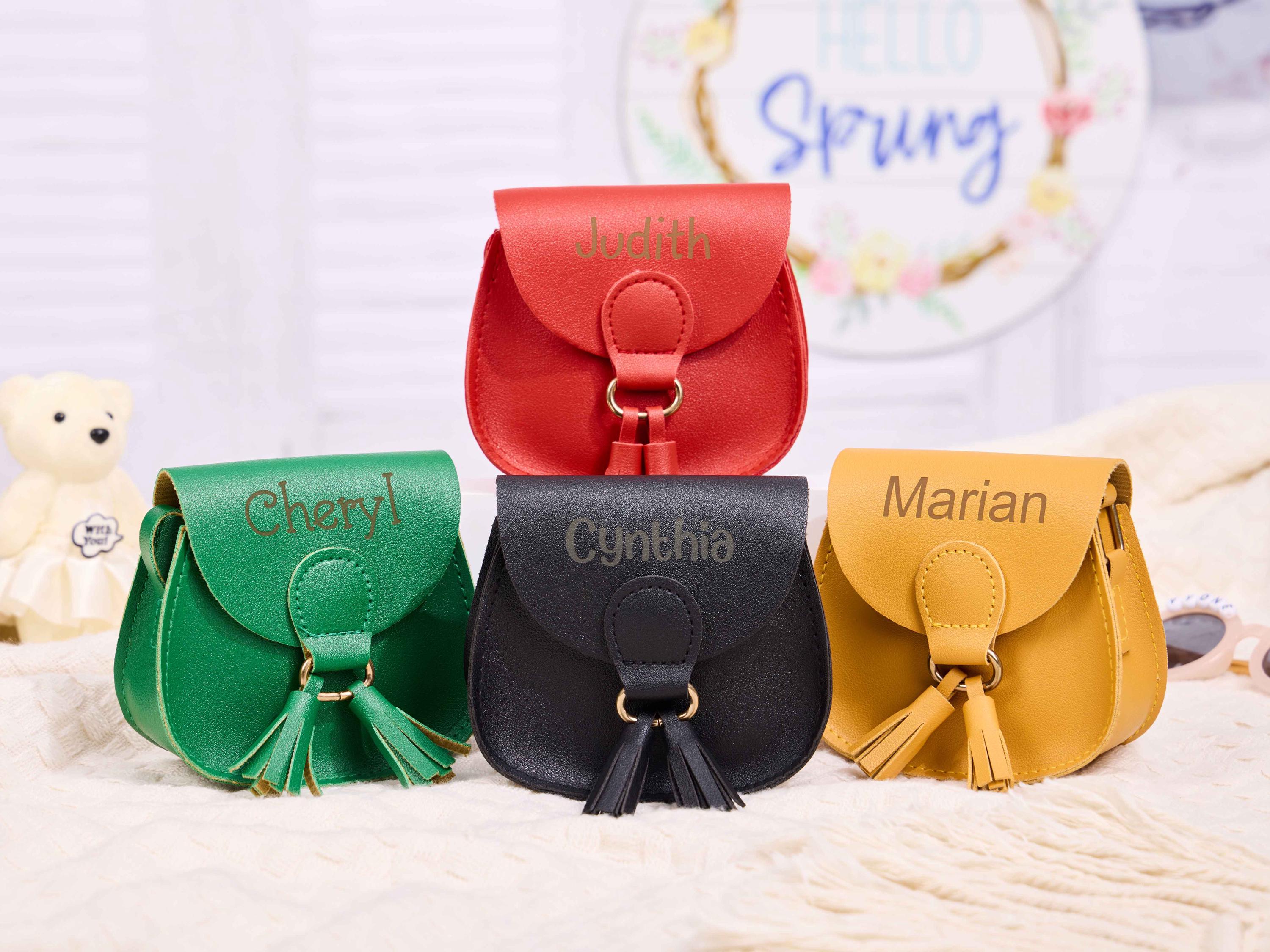 Personalized Little Girls Purse With Tasse,Custom Kids Purse With Name,Kid Crossbody Bag,Girl Handbag,Toddler Bag With Name,Little Girl Gift