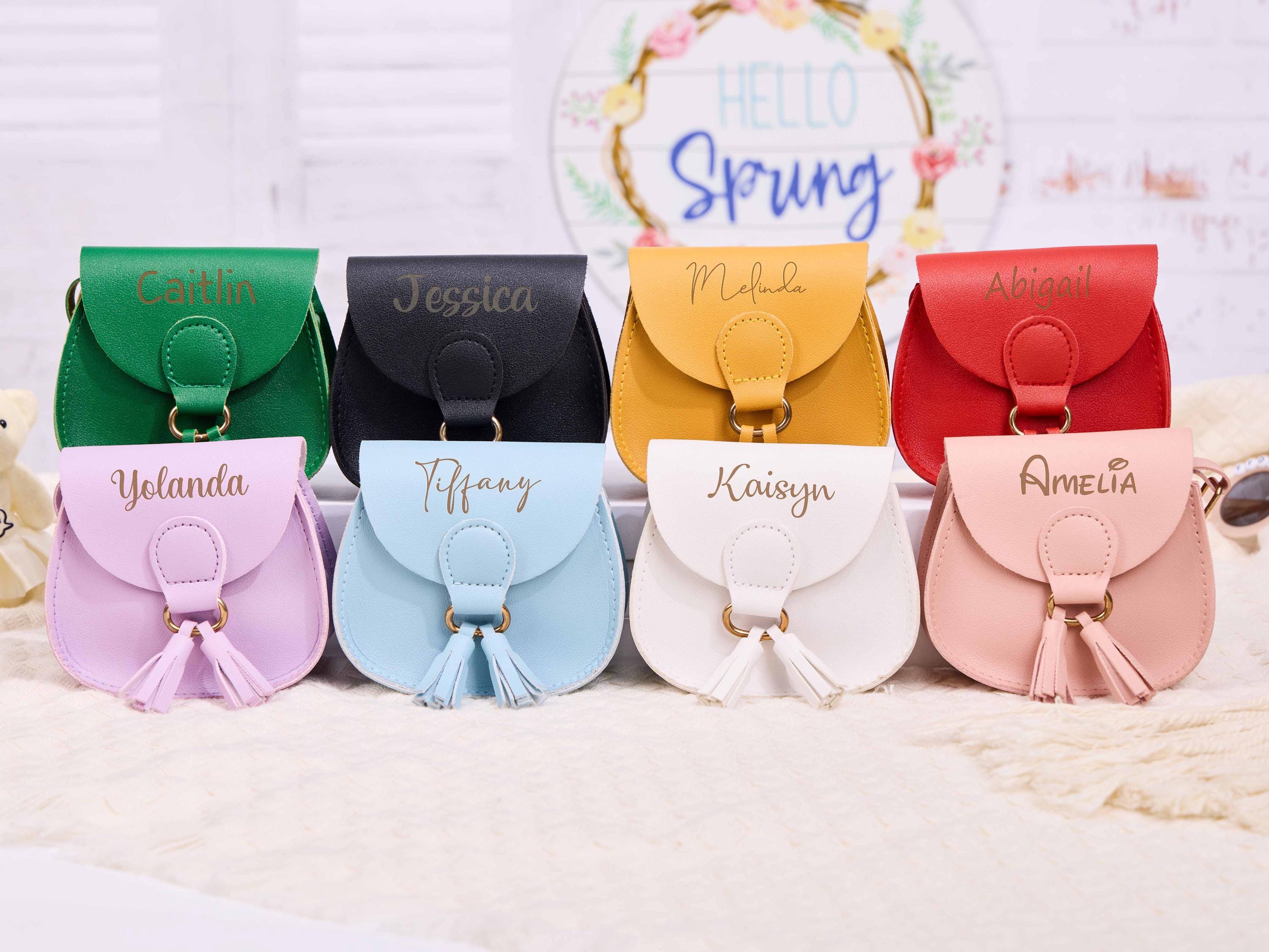 Personalized Little Girls Purse With Tasse,Custom Kids Purse With Name,Kid Crossbody Bag,Girl Handbag,Toddler Bag With Name,Little Girl Gift