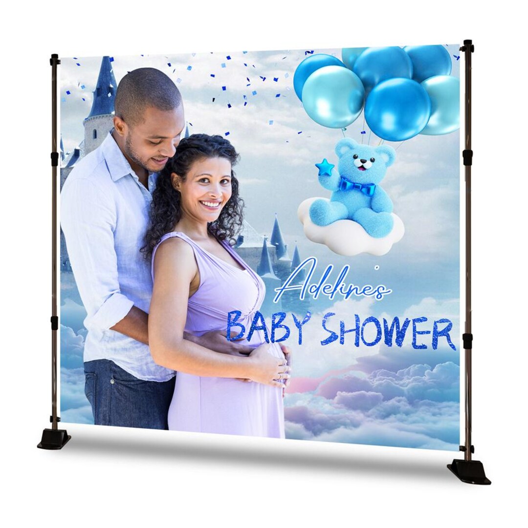 Blue Castle Baby Shower Backdrop: Custom Teddy Bear Banner - Etsy Australia