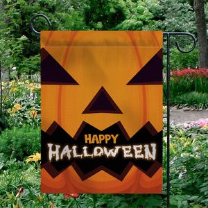 Halloween Garden Flag: Spooky Jack O&#39;Lantern Pumpkin Decor