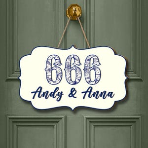 Personalized Floral House Number Sign: Custom Wood Address Plaque