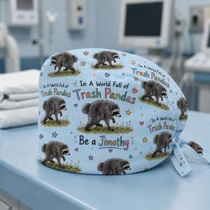 Cuffia chirurgica personalizzata con stampa procione, abbigliamento medico da lavoro
