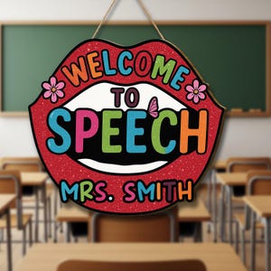 Personalized Speech Therapist Door Sign: SLP Classroom Decor