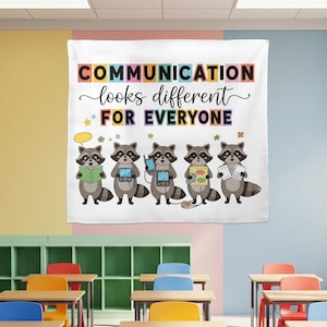 Neurodiversity Classroom Tapestry: Inclusive Learning, Speech Therapy Wall Art