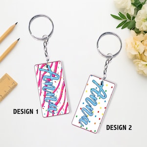 Custom Glitter Acrylic Name Keychain: Personalized Bag Tag