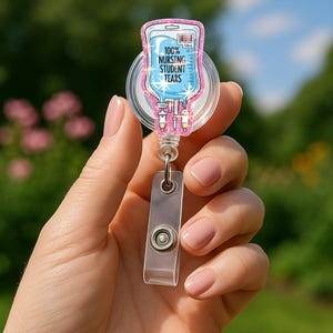 Funny Nursing Badge Reel: IV Bag Acrylic Badge Holder