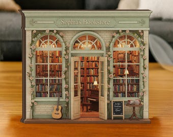 Personalized Bookstore Wooden Block, Custom Bookshop Decor, Reader Display Sign, Bookshelf Accent
